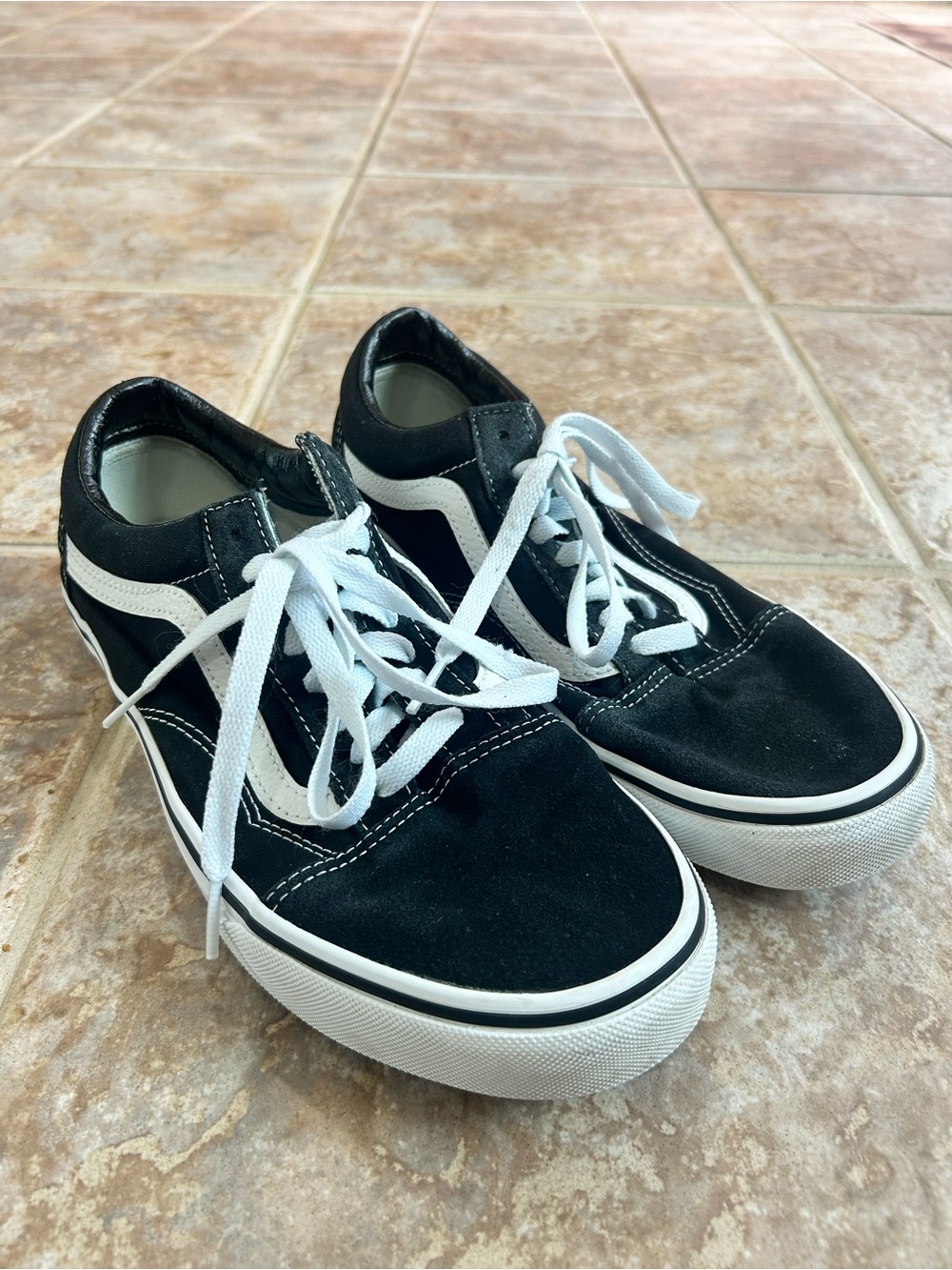 Vans Black and White Old Skool Low-Top Sneakers